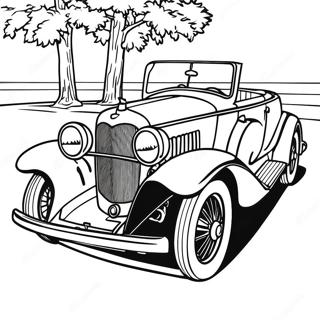 經典復古汽車著色頁 著色頁