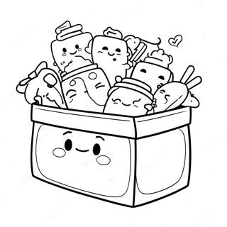 搞笑的黏黏lankybox角色著色頁 著色頁
