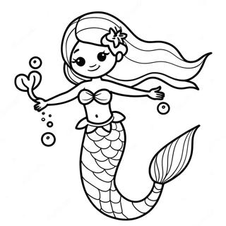 黑色美人魚著色頁 著色頁