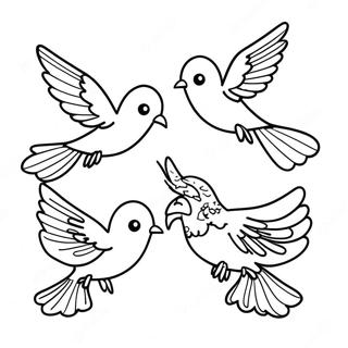 飛翔的鳥兒著色頁 著色頁