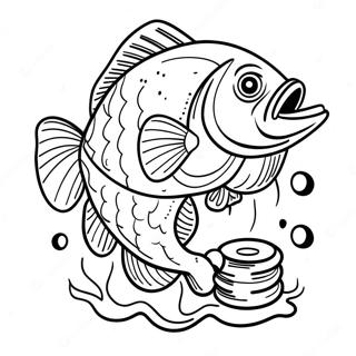 鱸魚釣魚著色頁 著色頁