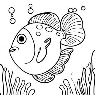活潑的鱸魚在水下游著色頁 著色頁