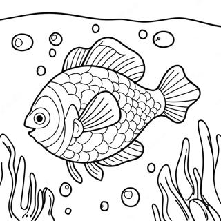 活潑的鱸魚在水下游著色頁 著色頁