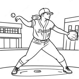 我愛壘球 着色页