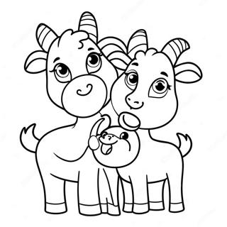 三隻山羊格魯夫 着色页