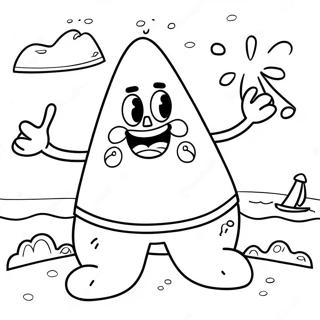 海灘上的派翠克星星著色頁 著色頁