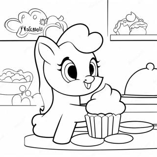 Pinkie Pie烘焙杯子蛋糕著色頁 著色頁