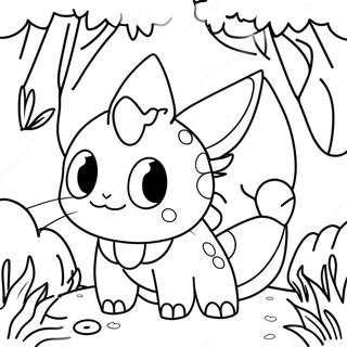 在魔法森林中的水伊貝 Coloring Page 著色頁