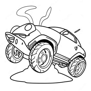 火箭聯盟加速車著色頁 著色頁