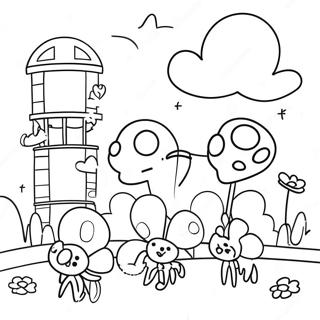 波比遊戲時間色彩繽紛的玩具工廠著色頁 著色頁