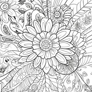 波希米亞花卉圖案著色頁 著色頁