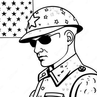 士兵剪影退伍軍人節著色頁 著色頁