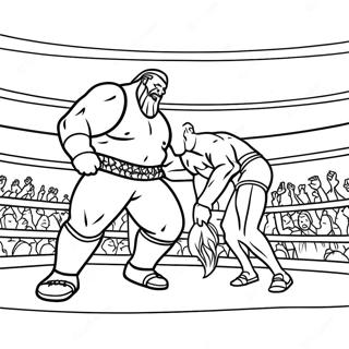 史詩般的wwe摔角手對決著色頁 著色頁