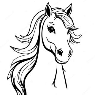 驚豔的野馬肖像著色頁 著色頁