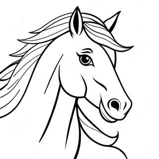 驚豔的野馬肖像著色頁 著色頁