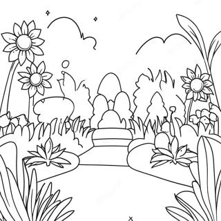 充滿活力的花園著色頁 著色頁
