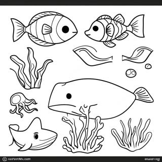 海洋動物著色頁 著色頁