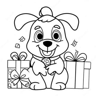 Lan Se Xiao Gou Yu Sheng Dan Li Wu Zhu Se Ye 92274-31954