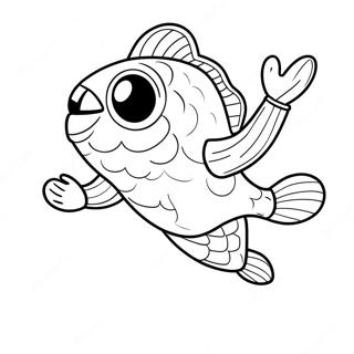 魚棒 Fortnite 舞蹈姿勢著色頁 著色頁